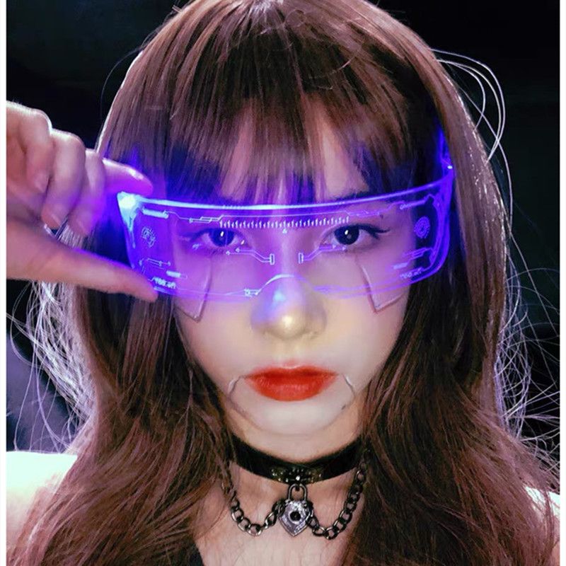 LED Glasses Festival Party Y2K Futuristic Shades